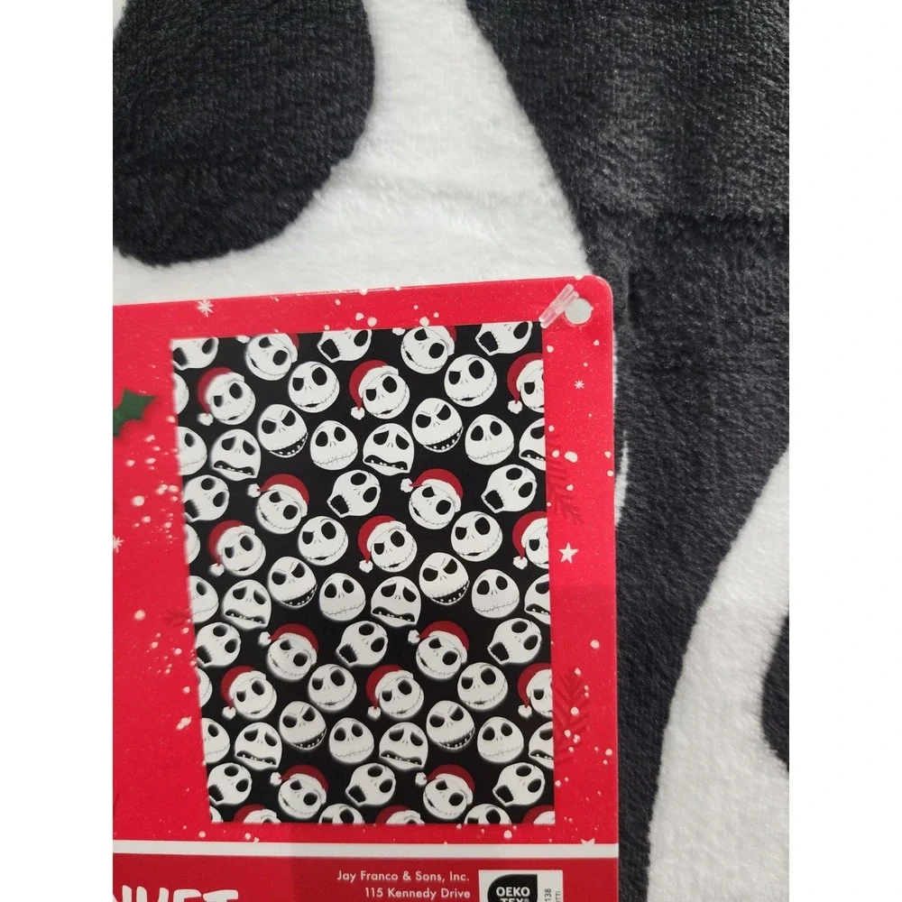 Disney Nightmare Before Christmas Jack Skellington Santa Throw Blanket Oversized